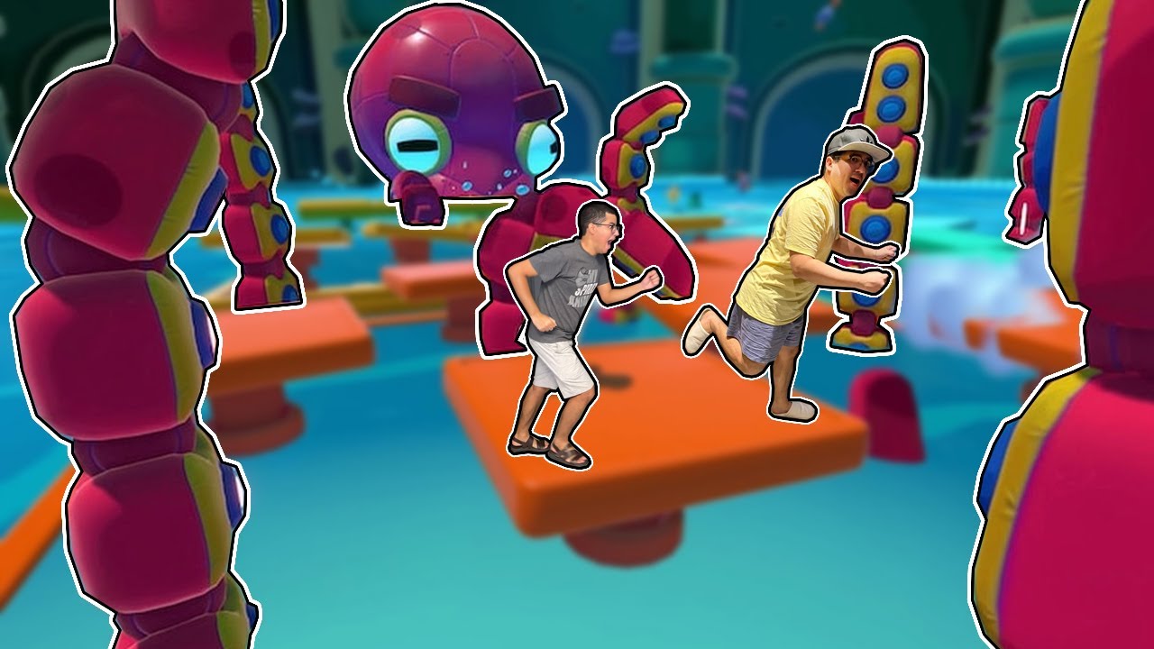 ENFRENTAMOS UM POLVO MECÂNICO GIGANTE COM 99999 TENTÁCULOS NO FALL GUYS!!
