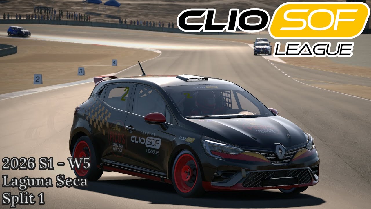 Clio Cup SoF League | S1 2026 - Week 5 | Laguna Seca | Split 1