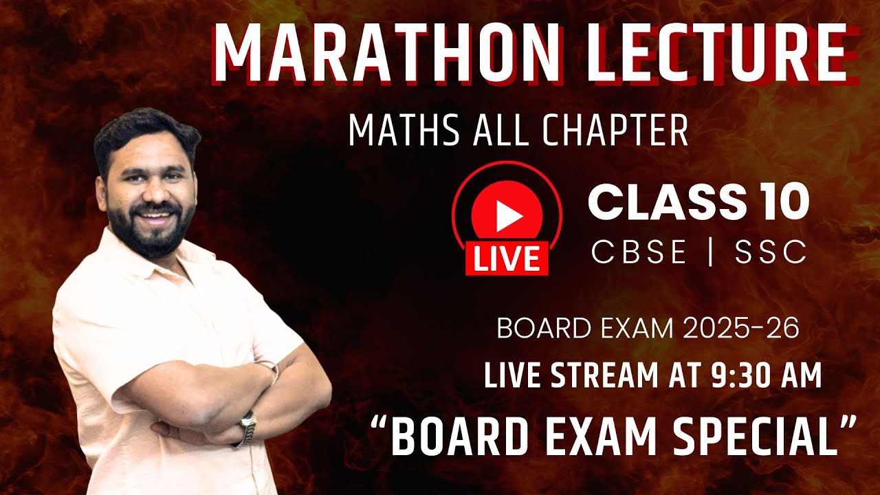 🔴 Maths Full Syllabus Marathon LIVE | Class 10 | PYQs Revision | SSC & CBSE | By Rushikesh Sir