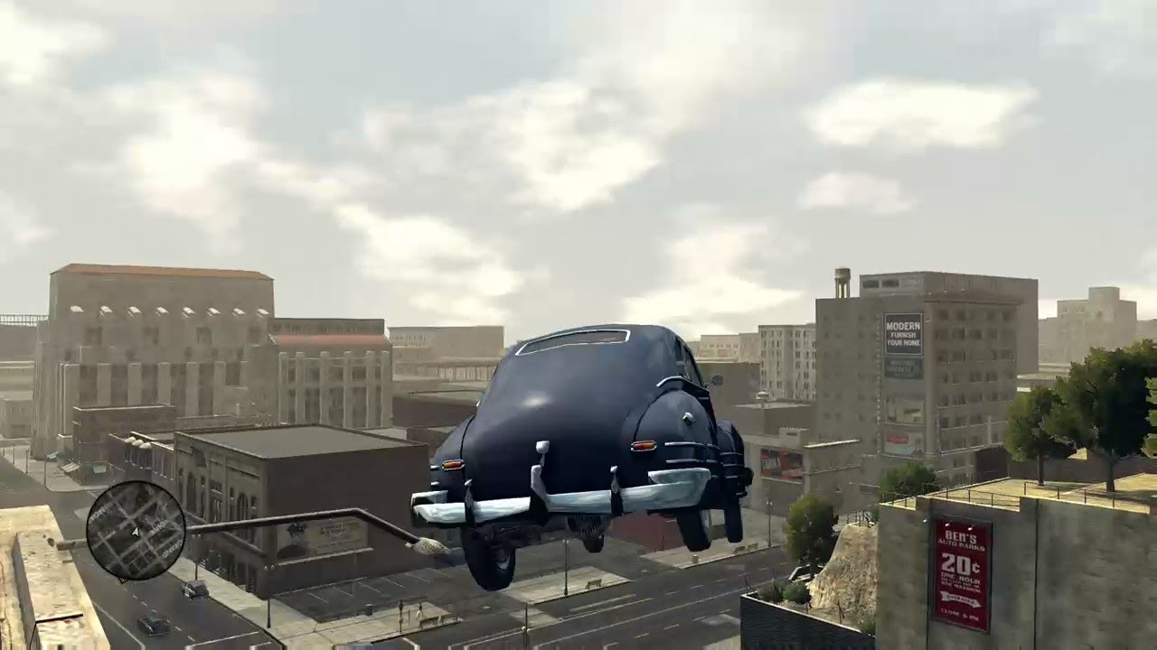 L.A. Noire ramping cars off a cliff.