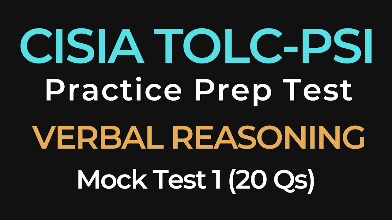 CISIA TOLC-PSI VERBAL REASONING Mock Test 01 | Practice 20 Exam Questions