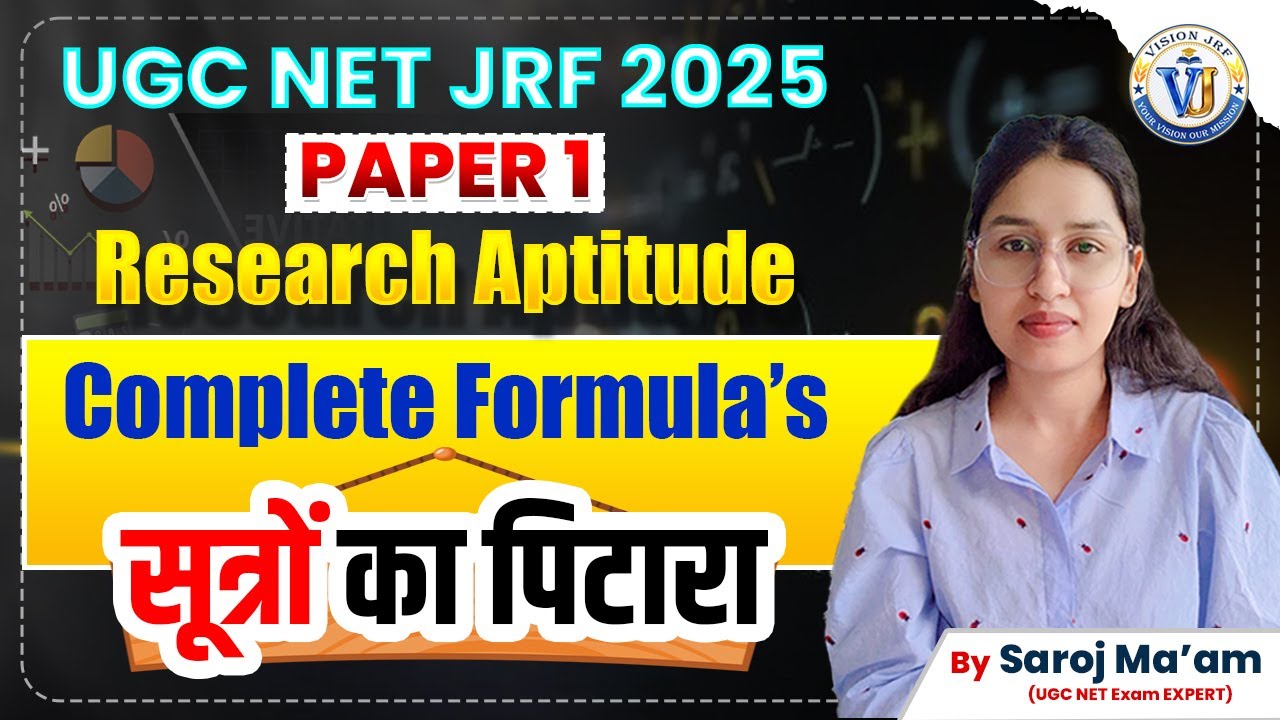 UGC NET JRF 2025 | Research Aptitude Complete Formulas | Vision JRF | Saroj Mam