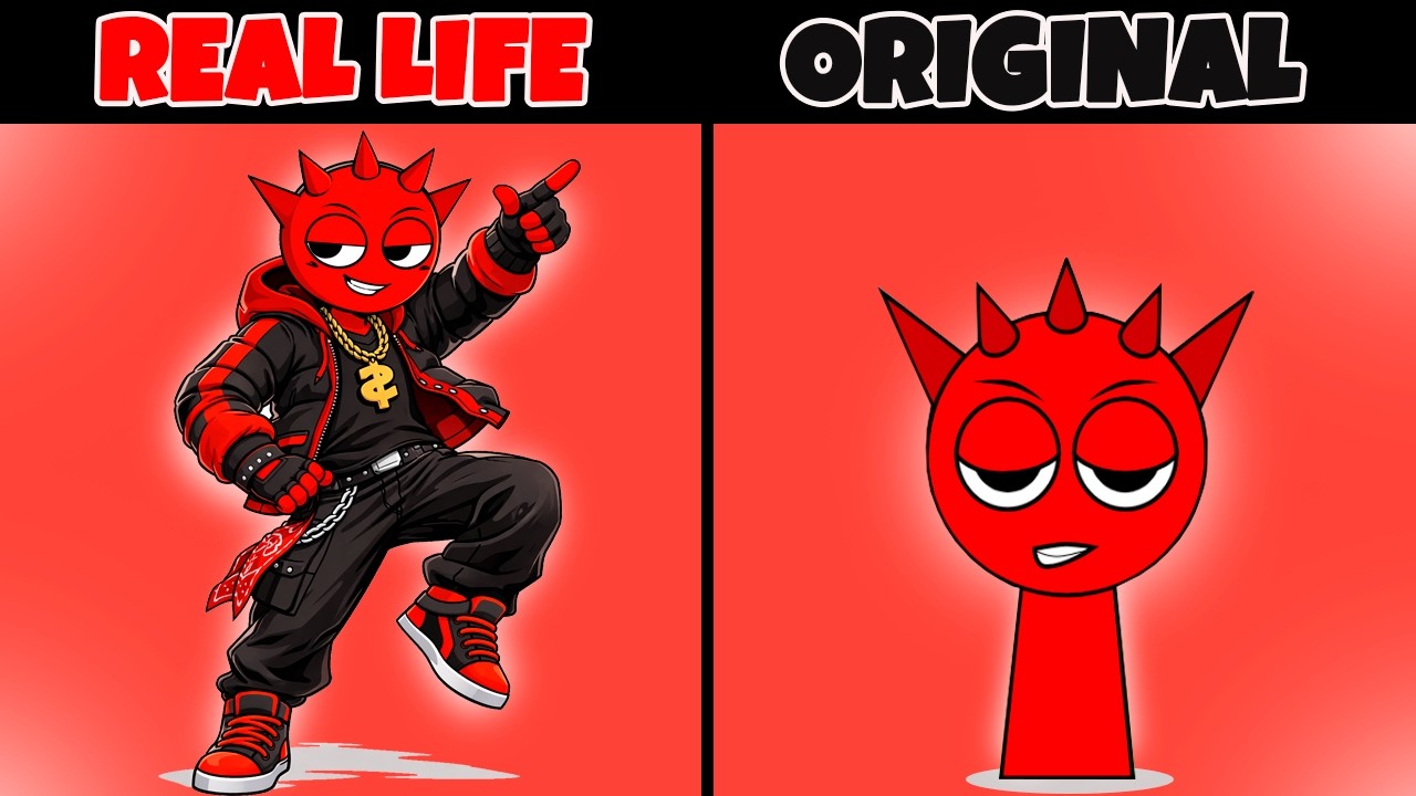 Sprunki Raddy 🩷 | Original vs Real Life