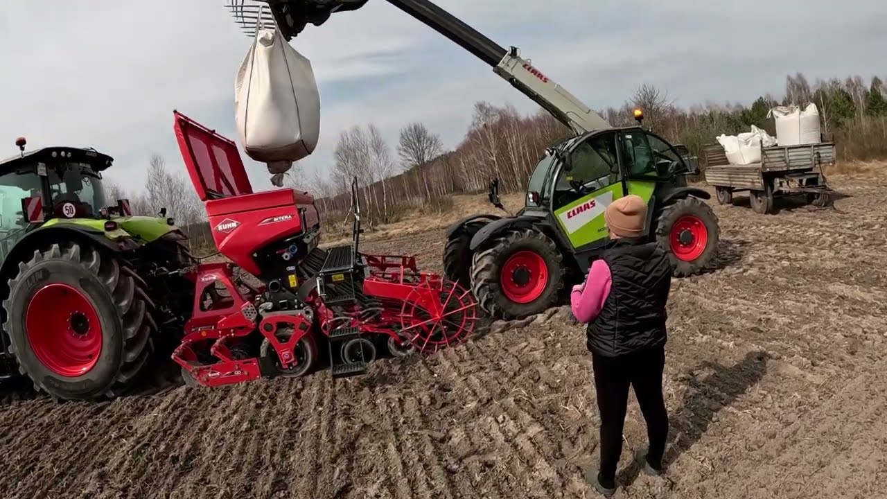 Wypożyczony Claas Axion 830 z moim Agregatem Kuhn Sitera 3030