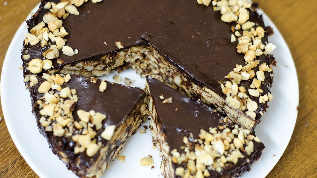 No Bake Chocolate Biscuit Cake - EGGLESS & WITHOUT OVEN