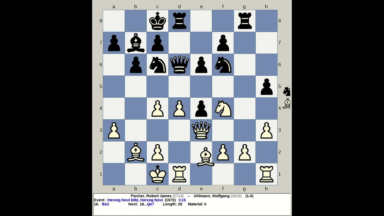 Fischer, Robert James vs Uhlmann, Wolfgang | Herceg Novi Blitz Chess 1970, Montenegro