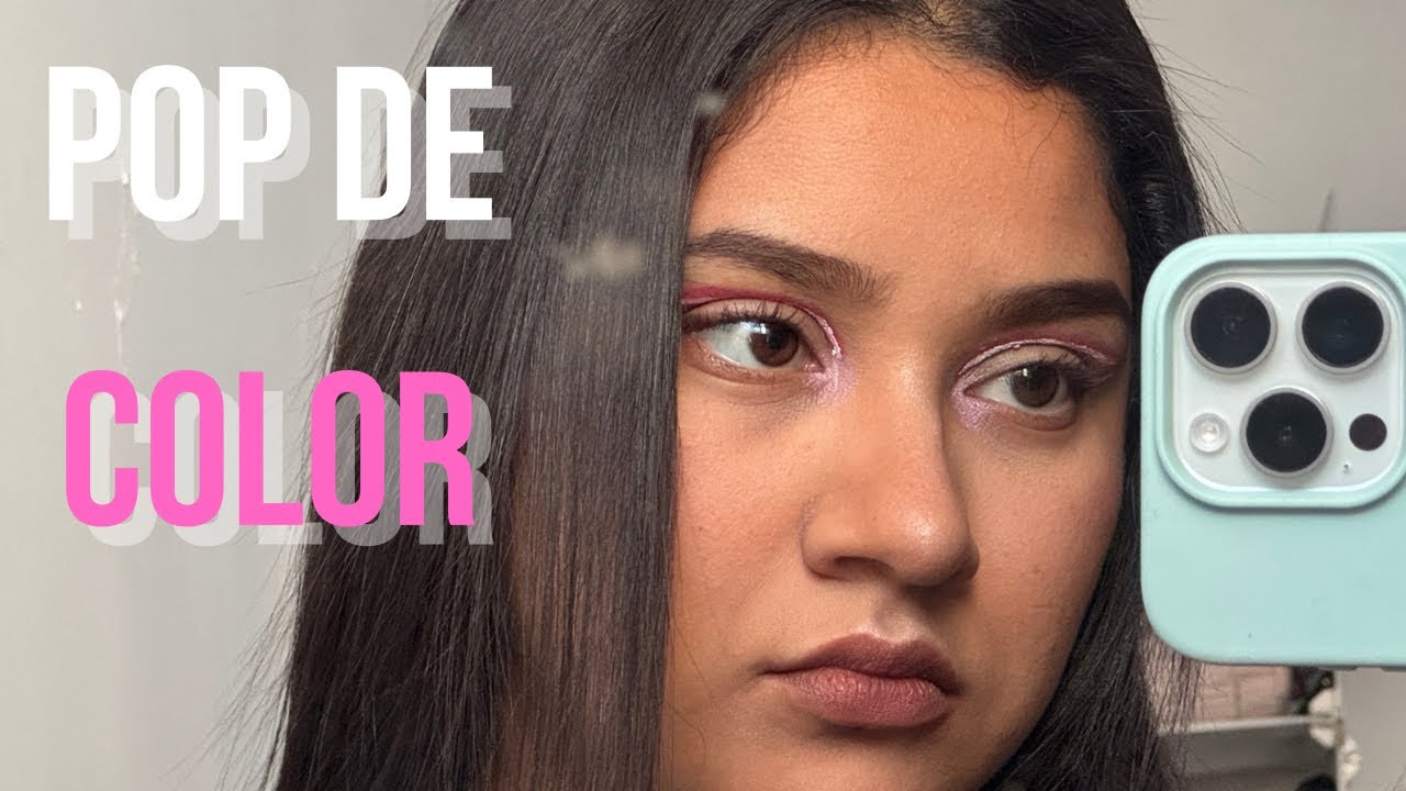 Makeup con un pop de color !!🩷🩷🤍 