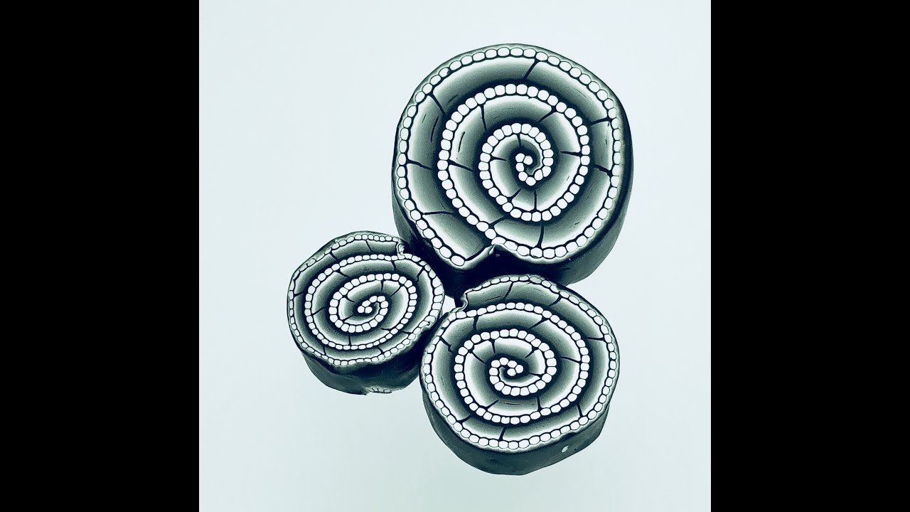 Lines and Dots Spiral Tutorial by Nee Nee Ree Polymer Clay Cane