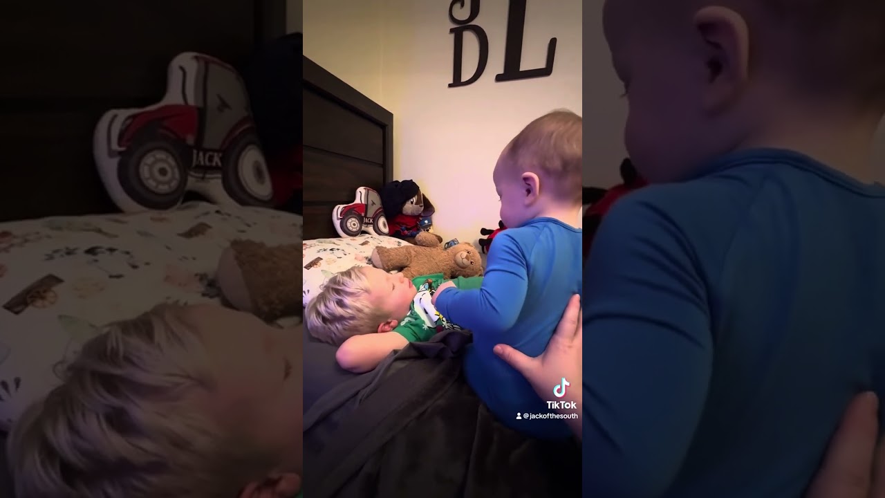 Baby Brother Wakes Up Big Brother So Sweet How Big Brother Wakes With A Smile and Hug