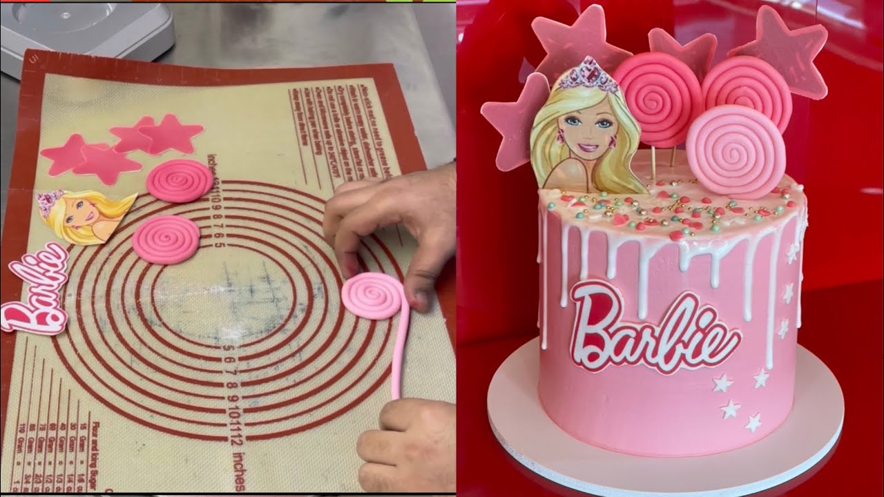 Barbiecake tutorial|barbie cake decorating|barbie cake designfondant|alicakestudio