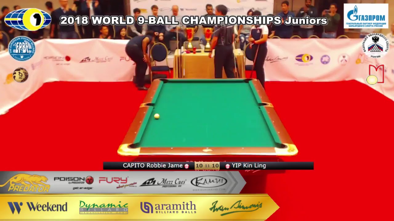 CAPITO Robbie James Joaquin vs YIP Kin Ling  Final 2018 WORLD 9-BALL CHAMPIONSHIPS Juniors U19