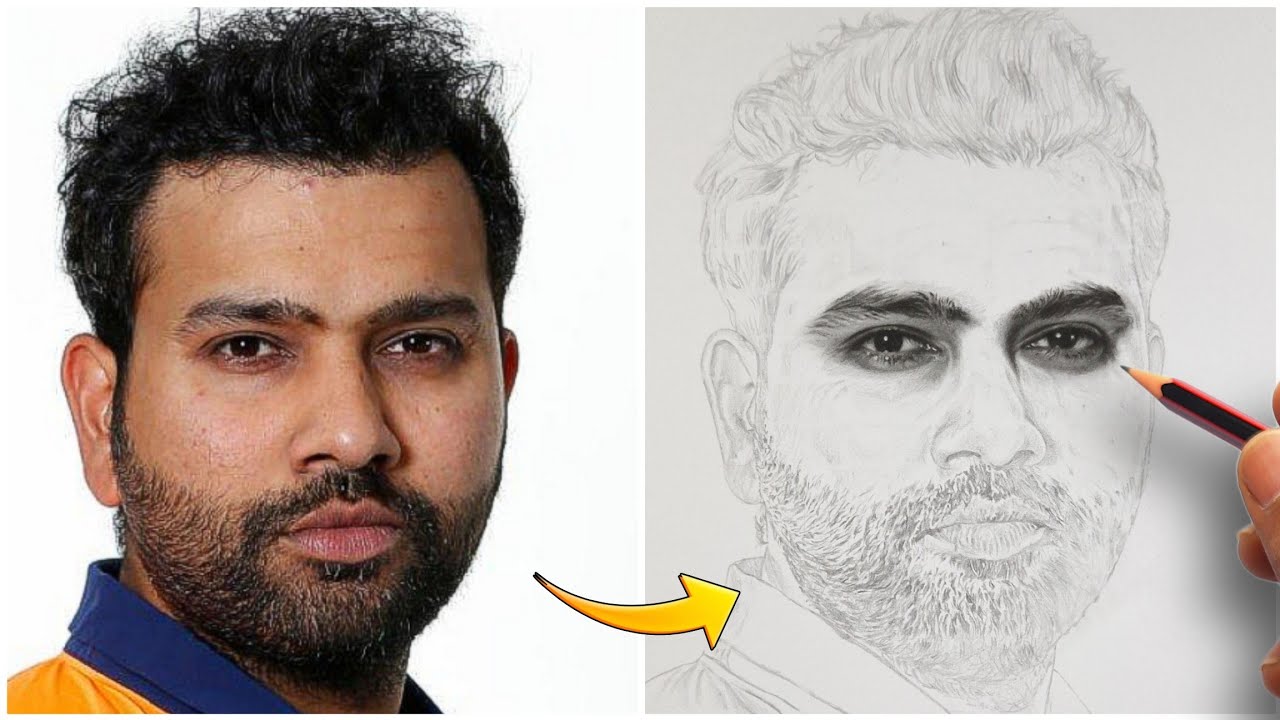 Eyes Shading Complete Process - Real-time Rohit Sharma Realistic Drawing 
