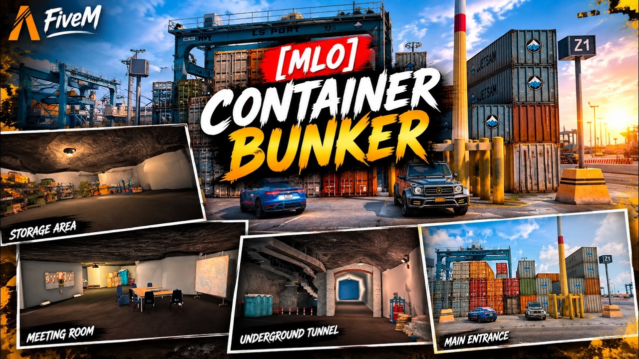 🔥 [MLO] CONTAINER BUNKER | INSANE Underground Secret Base in FiveM! 🚨 Script By Asad Sajjad