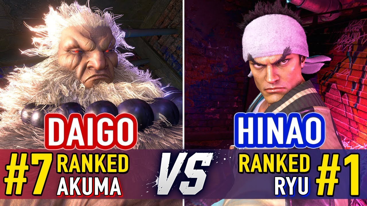 SF6 🤜 Daigo (#7 Ranked Akuma) vs Hinao (#1 Ranked Ryu) 🤛 SF6 High Level Gameplay