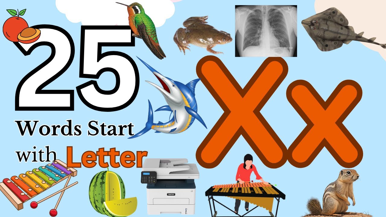 25 Words start with X, Phonics letter X, Letter X for Toddlers,  ABCD, Kids Video, Alphabets