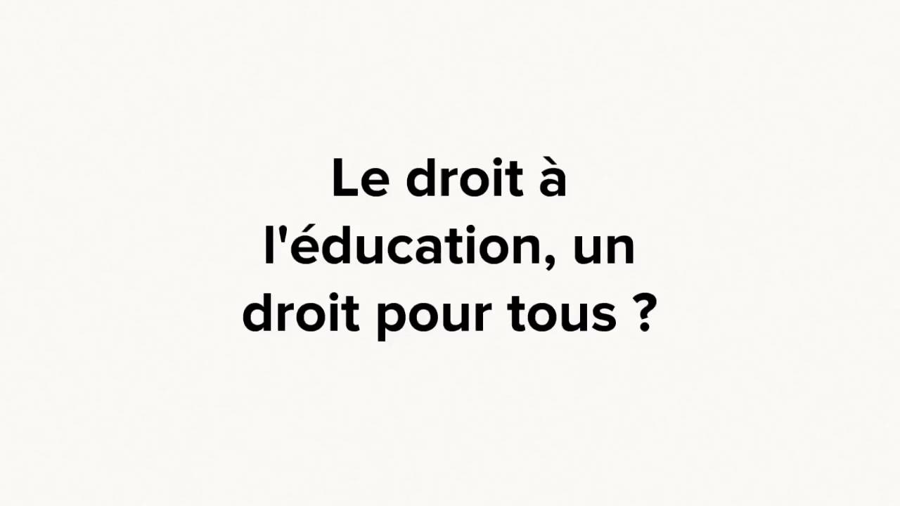 Le droit à l'éducation