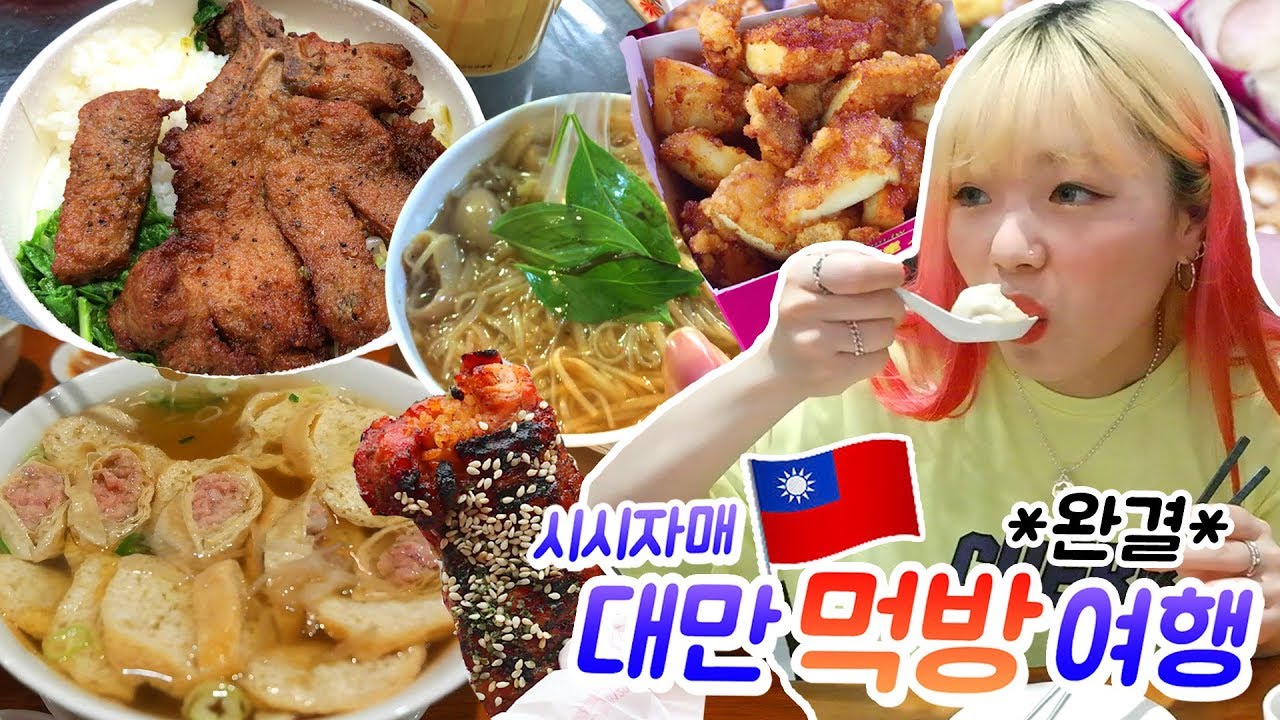 자매 대만여행 3편 - 광부도시락+곱창국수+딘타이펑+대왕오징어튀김+닭날개볶음밥+편의점/버스투어~! 완결이다!!! (ENG,JP SUB)
