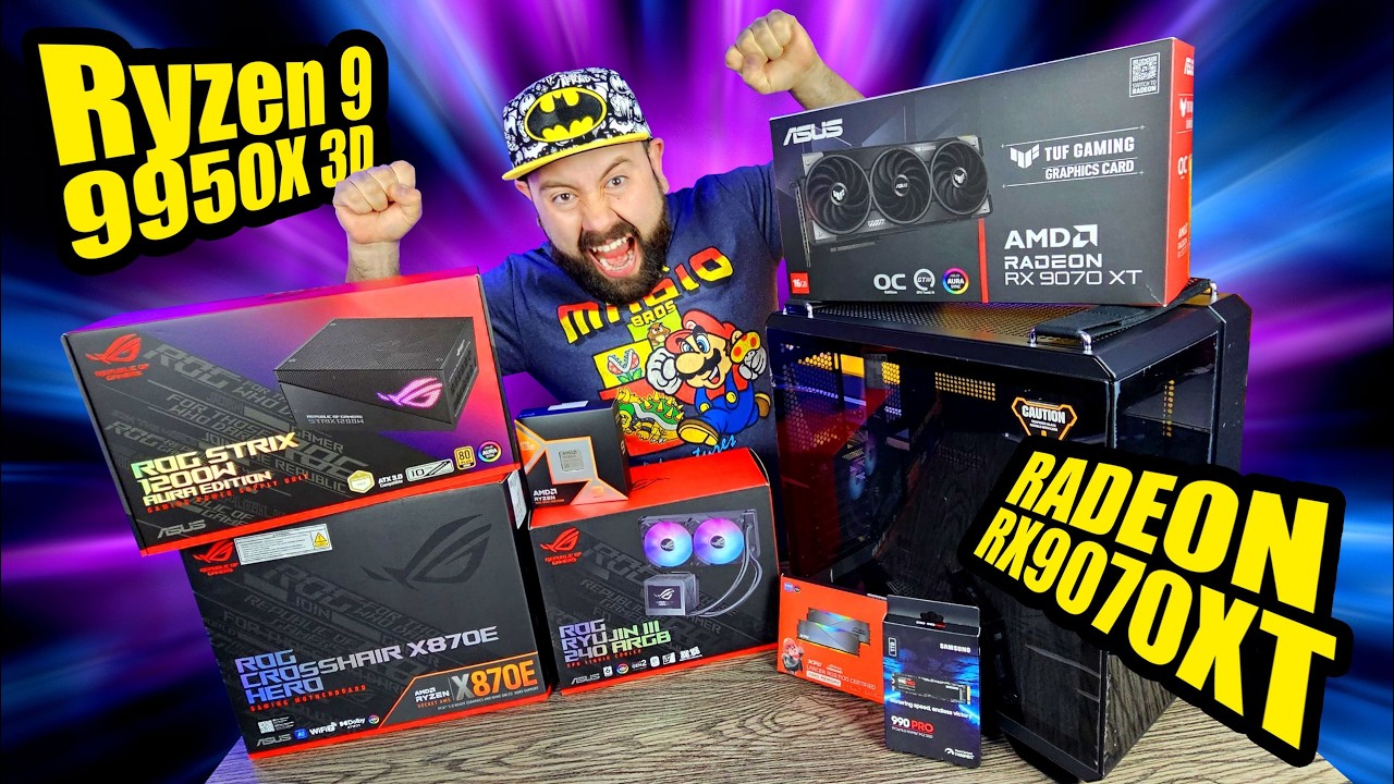 PC PODEROSA! Ensamble ASUS ROG y TUF con Ryzen 9 9950X3D Radeon RX9070XT - DrogaDigital