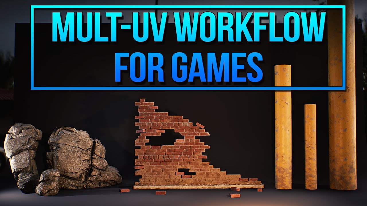 Рабочий процесс с двойной UV-развёрткой для игрового арта (+ загрузка UE4) | Смешивание тайловых ...