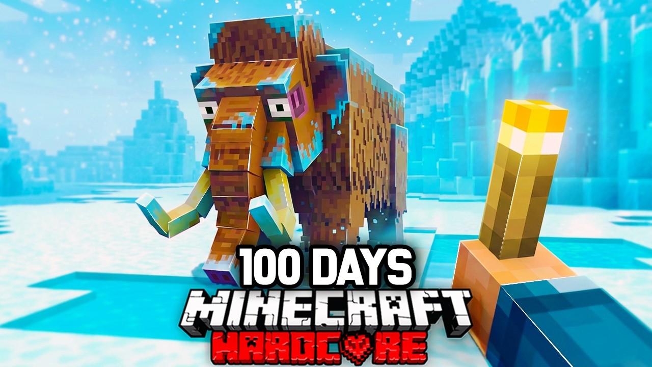 100 Days TRAPPED in THE ARCTIC in Realistic Minecraft Hardcore!