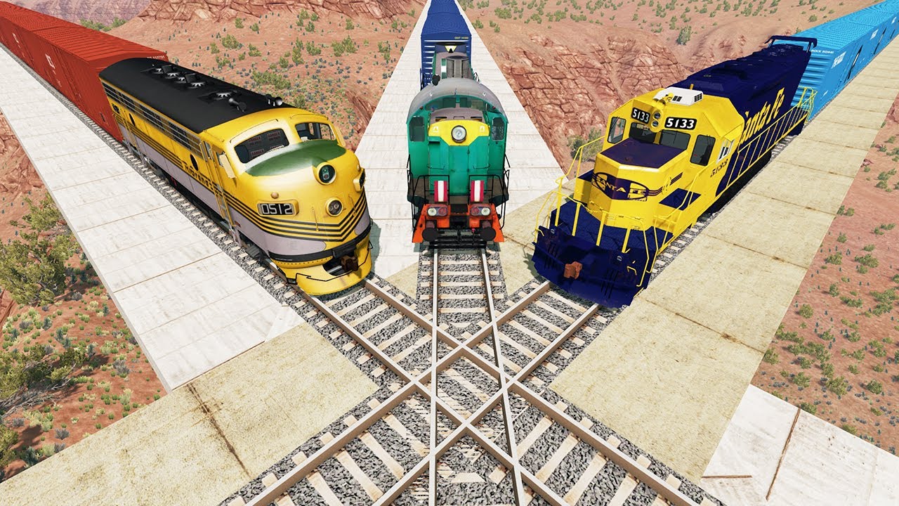Amazing high Speed Train Vs. Train Crashes | Train Accidents #16 - BeamNg Drive