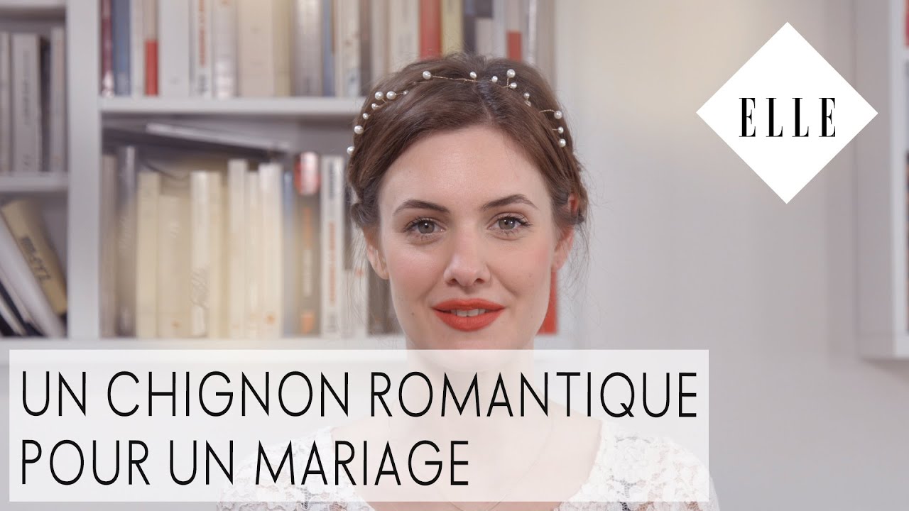 Un chignon romantique pour un mariage┃ELLE Coiffure