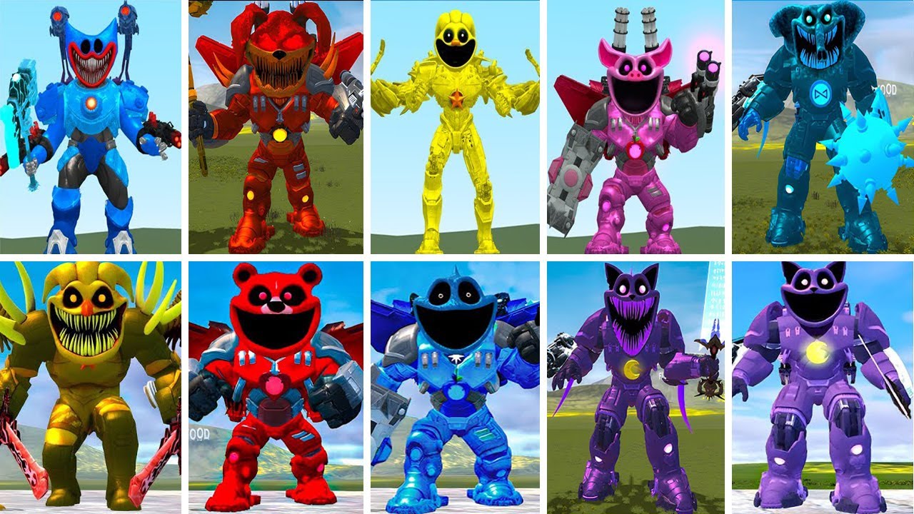 ALL MECHATITAN FORGOTTEN FAMILY VS ALL MECHATITAN SMILING CRITTERS FAMILY In Garry's Mod