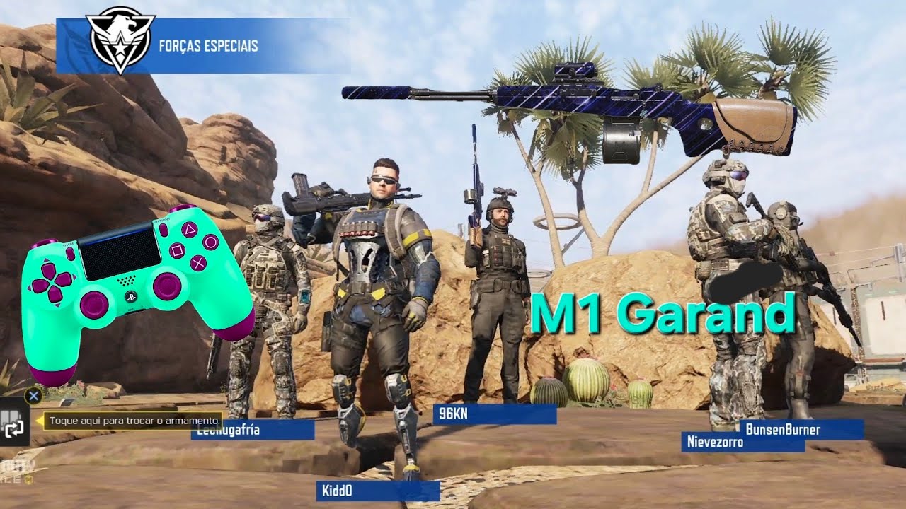 Rifler M1 jogando com Dualshock 4 - COD MOBILE 