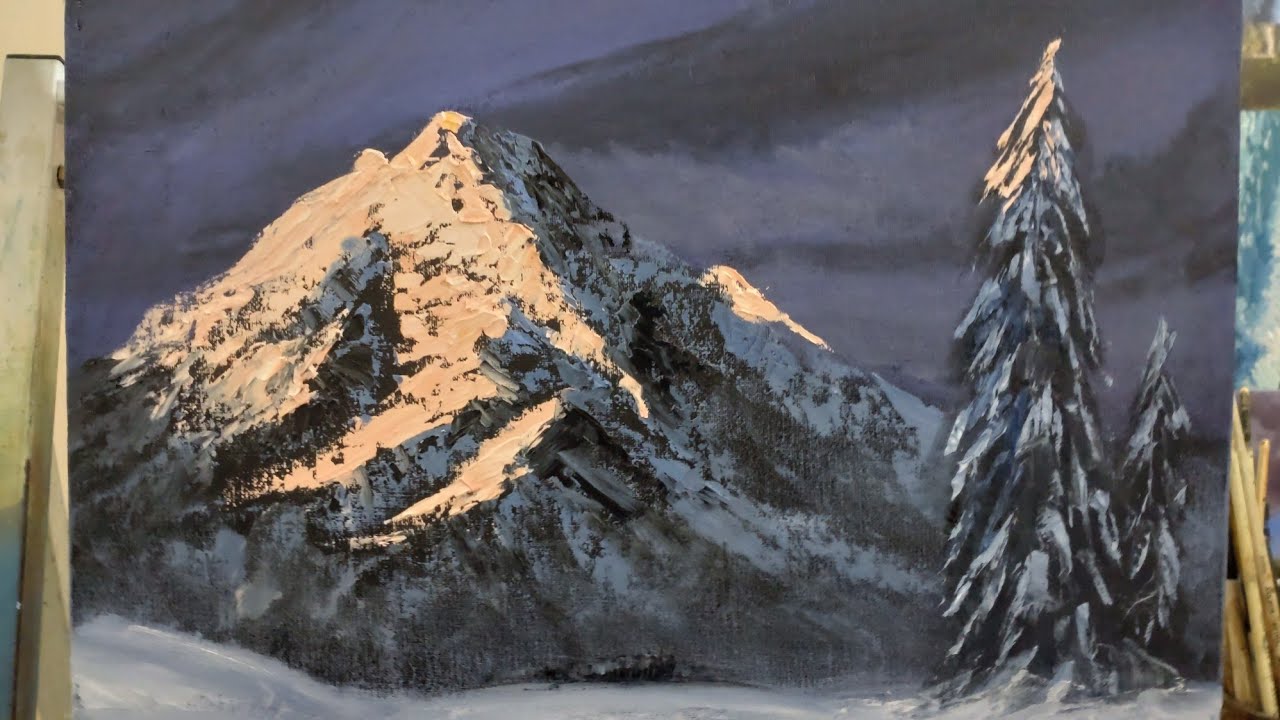 Evening Mountain Top -  Oil Painting