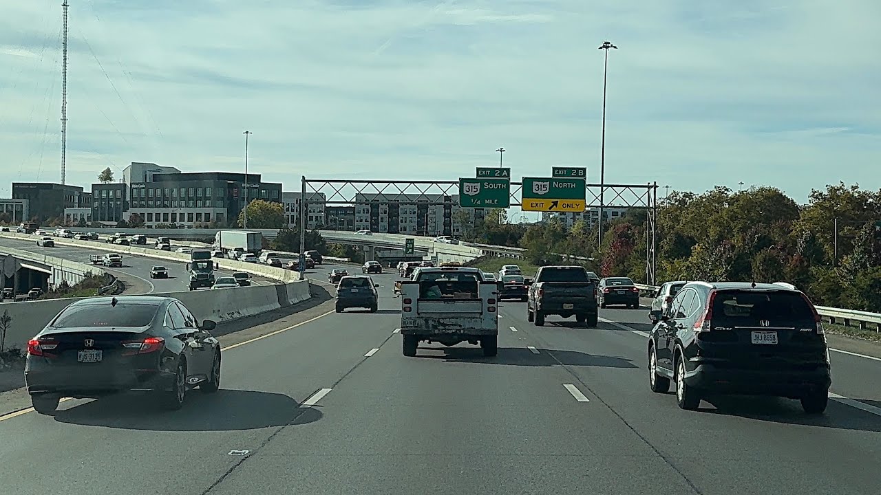 Rush hour Traffic On Columbus, Ohio Interstates