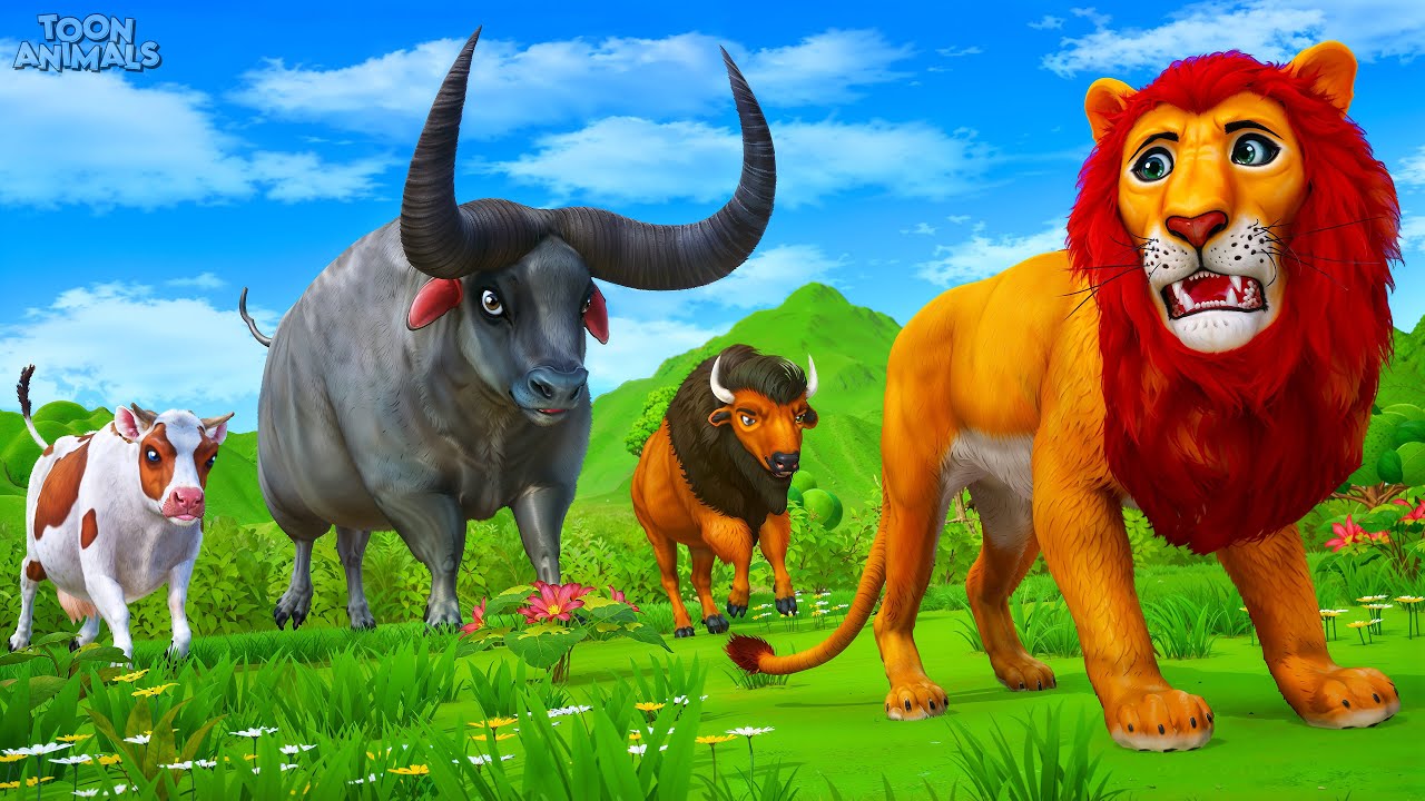 Buffalo Saves the Day | Cow and Bison&rsquo;s Great Escape from the Lion