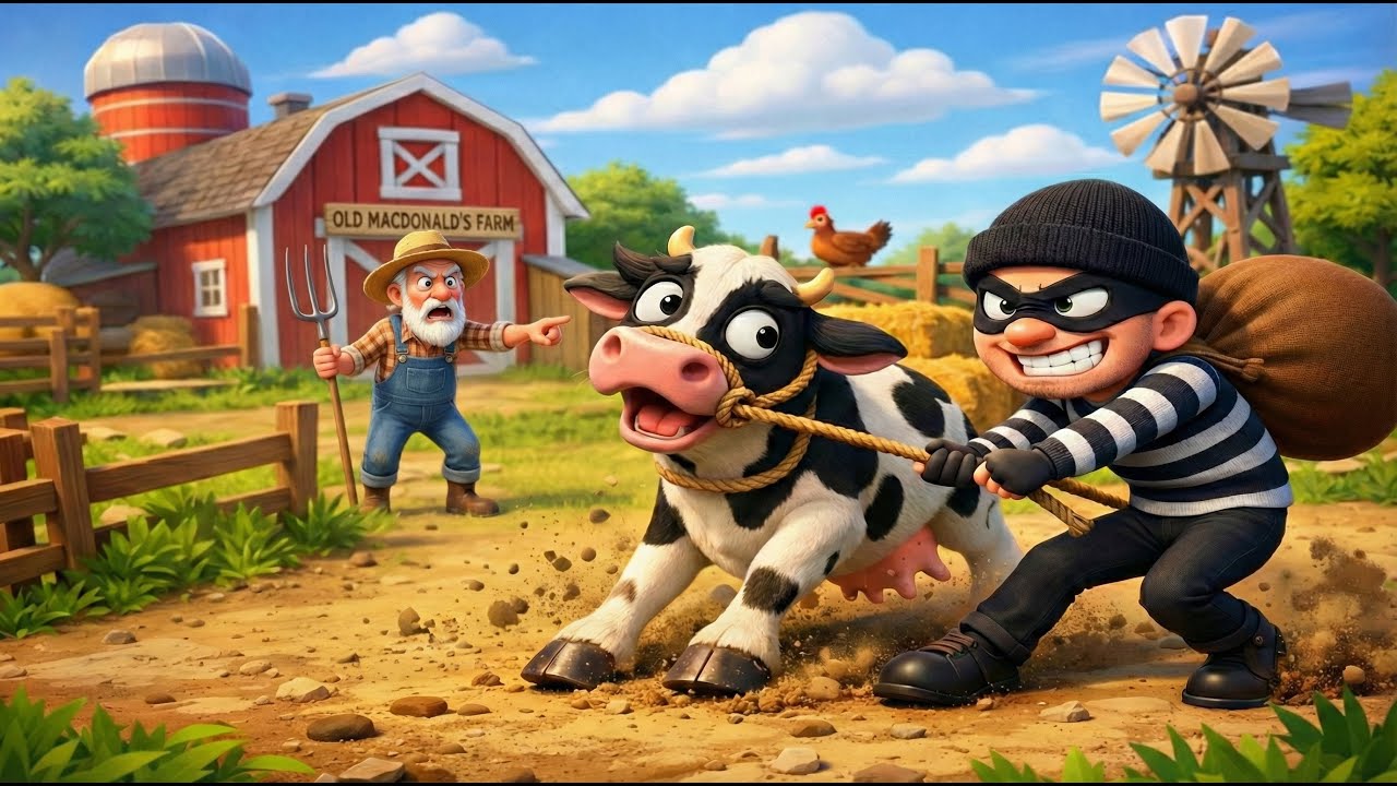 Thief in Old MacDonald’s Farm 😱 | Magical Cow Gone! | Emotional Story with Happy Ending 🐄✨