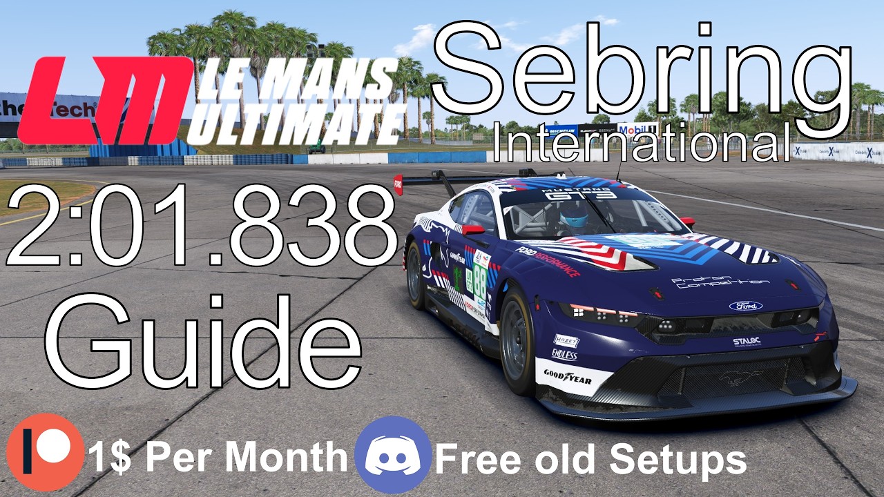 Le Mans Ultimate Sebring Ford fixed Setup Guide | Fuel, TC, ABS, BB |