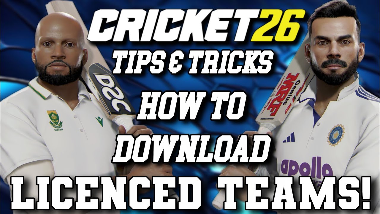 СОВЕТЫ И ПОДСКАЗКИ ПО CRICKET 26 — КАК ЗАГРУЗИТЬ ЛИЦЕНЗИРОВАННЫЕ КОМАНДЫ В CRICKET 26 #CRICKET26