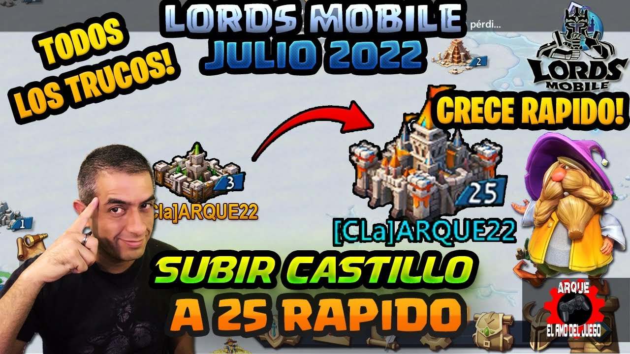 COMO SUBIR CASTILLO A 25 RAPIDO LORDS MOBILE 😎👍🏼⬆️✅