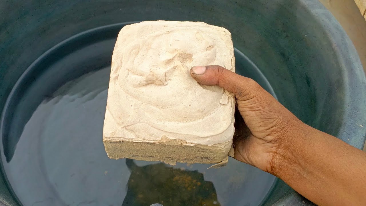 Asmr. Masterpiece natural mud dirt water crumbling in tub