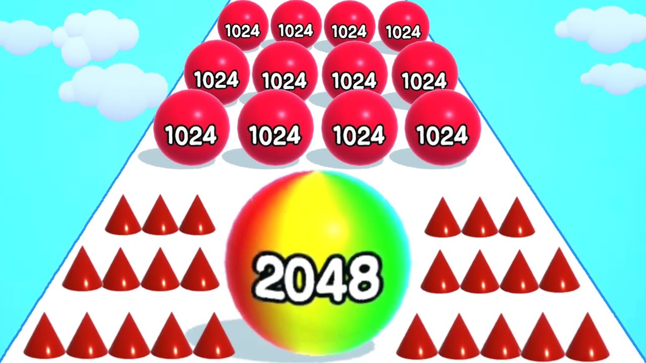 NEW UPDATE BALL RUN 2048: Merge Number - Reach 4096-8192-16a-32a-64a-128a