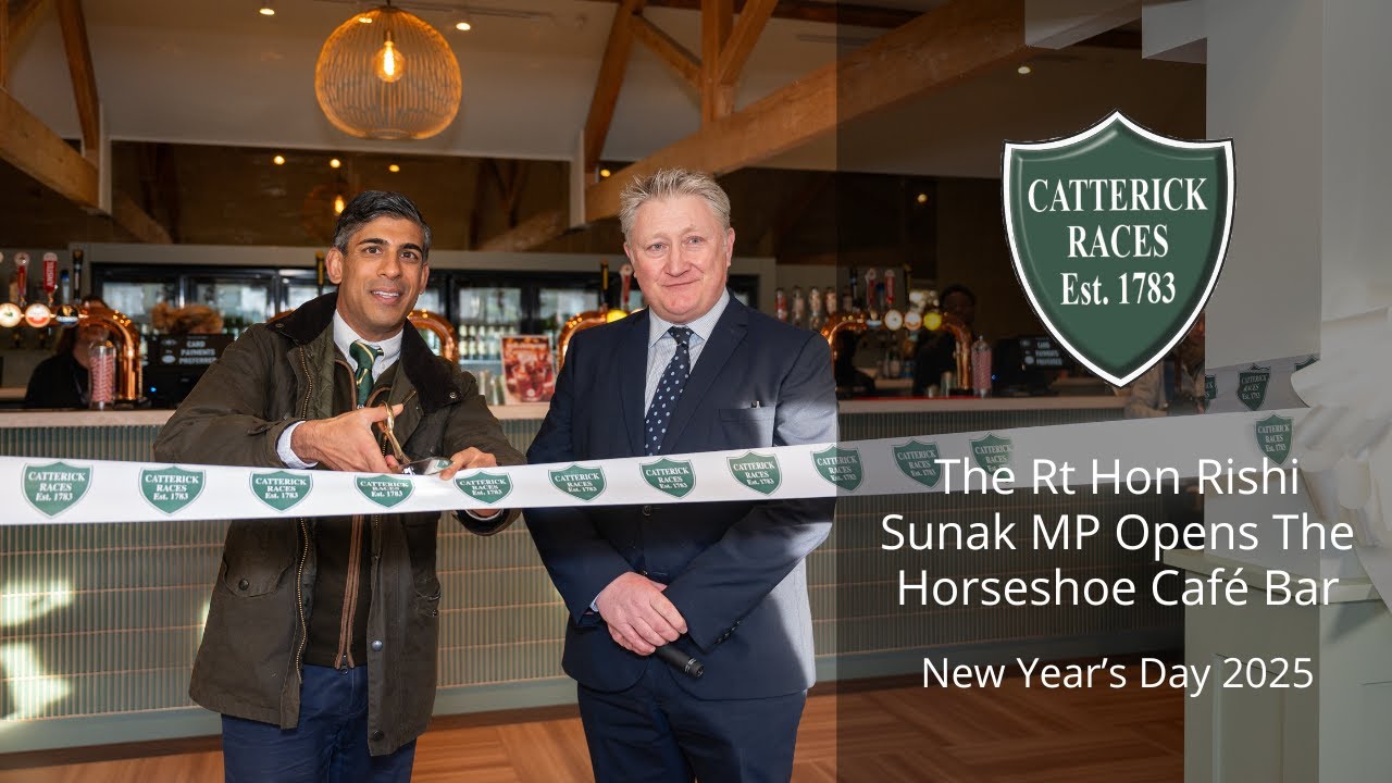 Rishi Sunak Opens the Horseshoe Café Bar at Catterick Racecourse