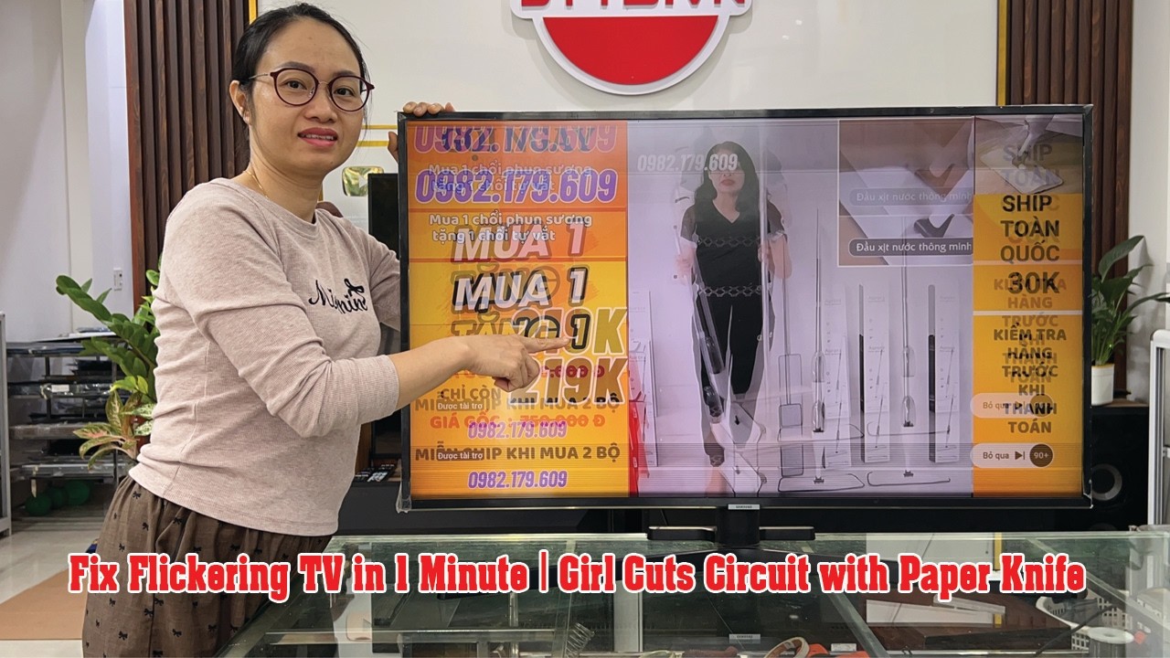 She Fixed a Broken TV Using ONLY a Paper Knife! Unbelievable Result!