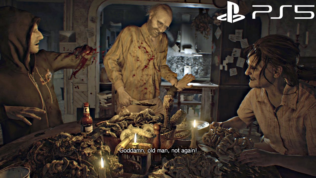 Resident Evil 7 PS5 Welcome To The Family Son! Jack Baker Boss Fight #1 (4K Ultra HD PS5)