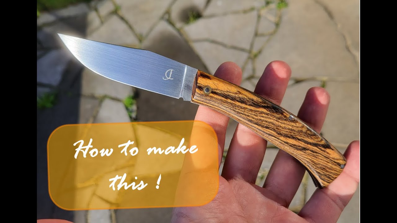 How to make a folding knife with a bocote wood handle