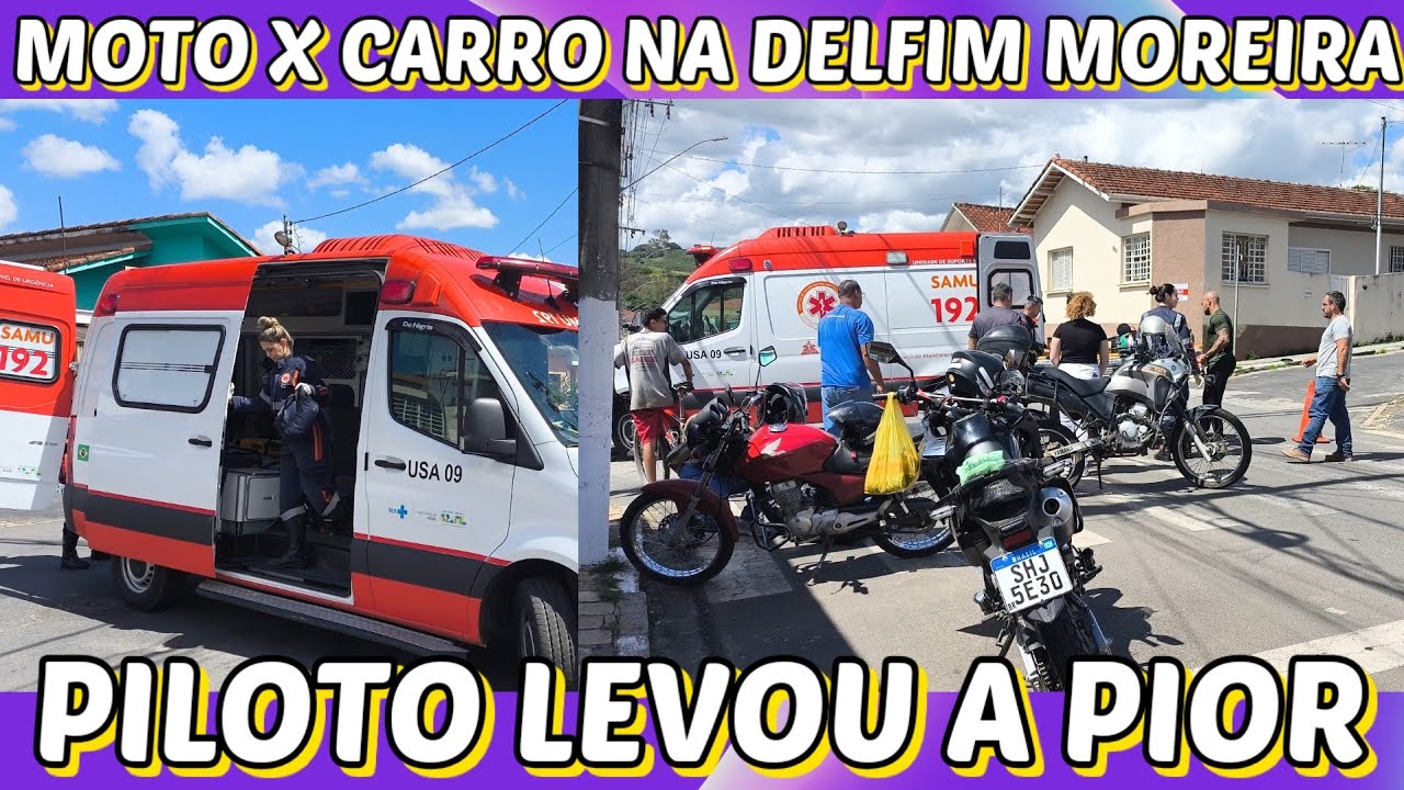 Moto X Carro na Delfim Moreira. Piloto levou a pior 