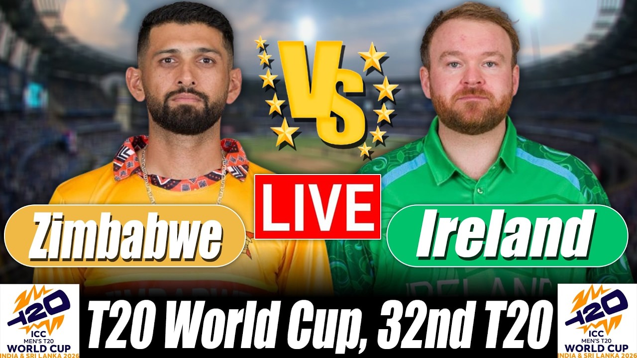 Zimbabwe vs Ireland Score | IRE vs ZIM Score 32nd T20 Commentary | T20 World Cup 2026