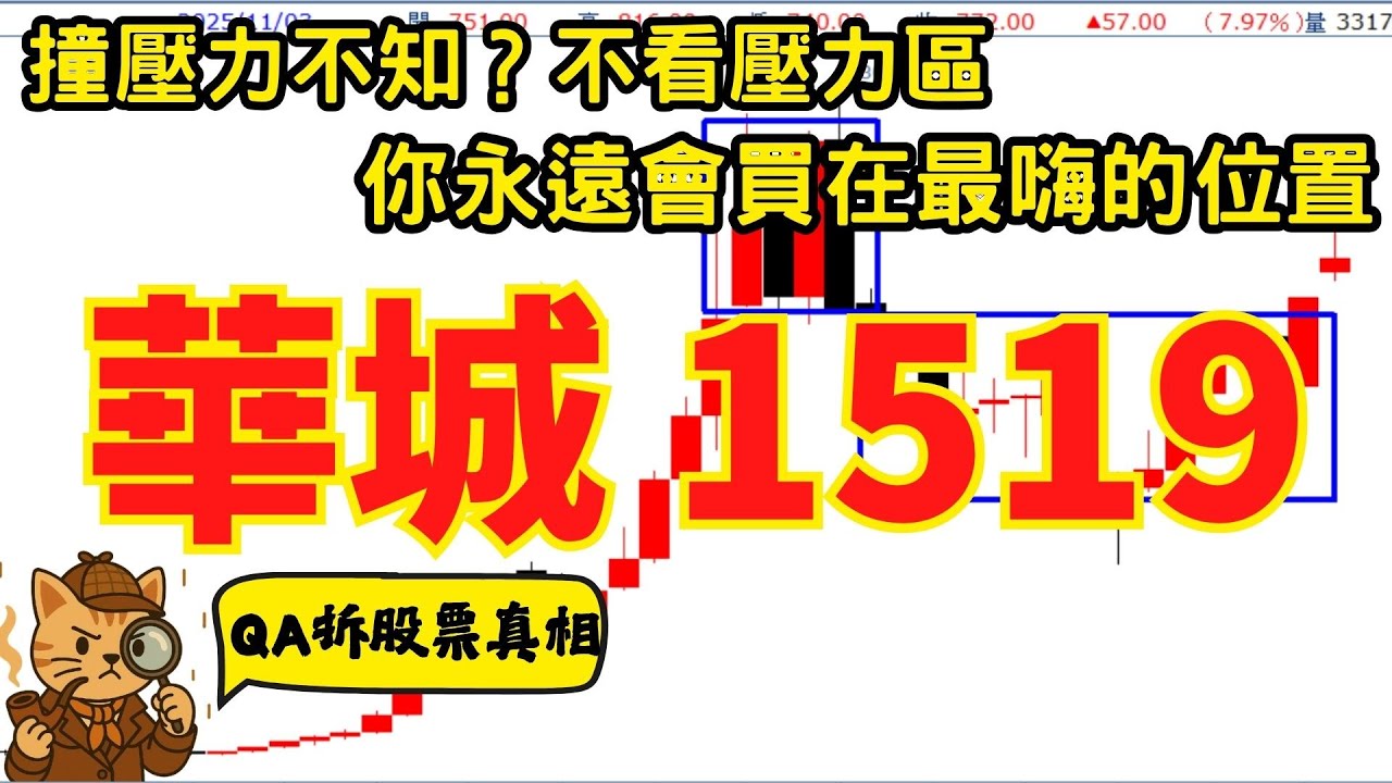 【1519 華城】你以為要噴？其實撞到壓力！主升尾段最容易被洗：漲停是假象、位置才是真相｜QA拆股票真相
