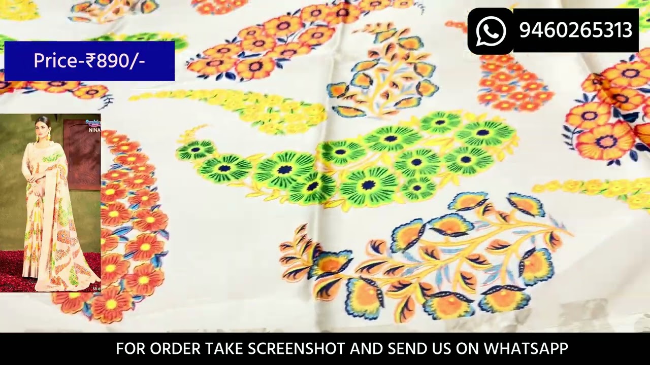 Ambica brand crape digital print sarees on discount | Sunday Special Sale 