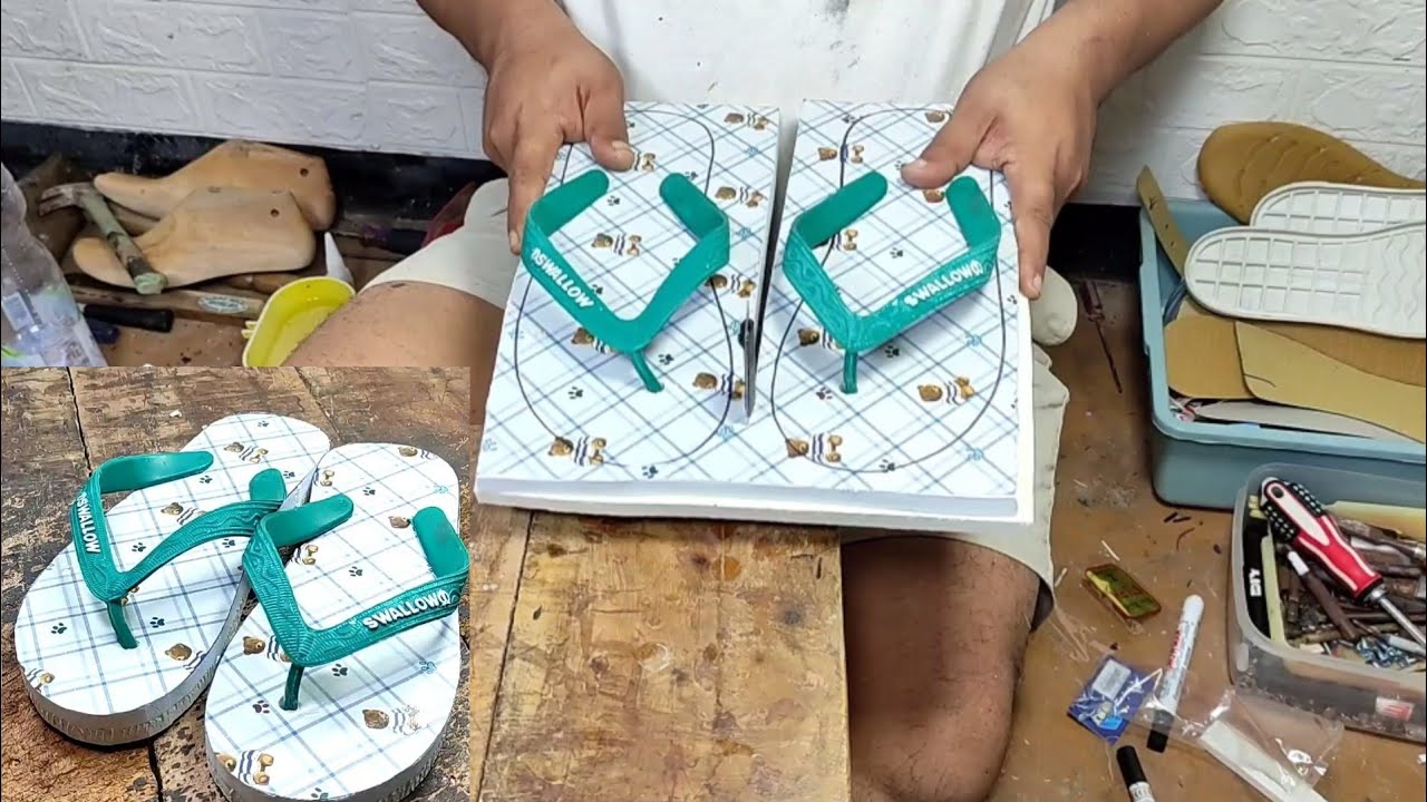 Membuat sandal jepit dengan spon eva