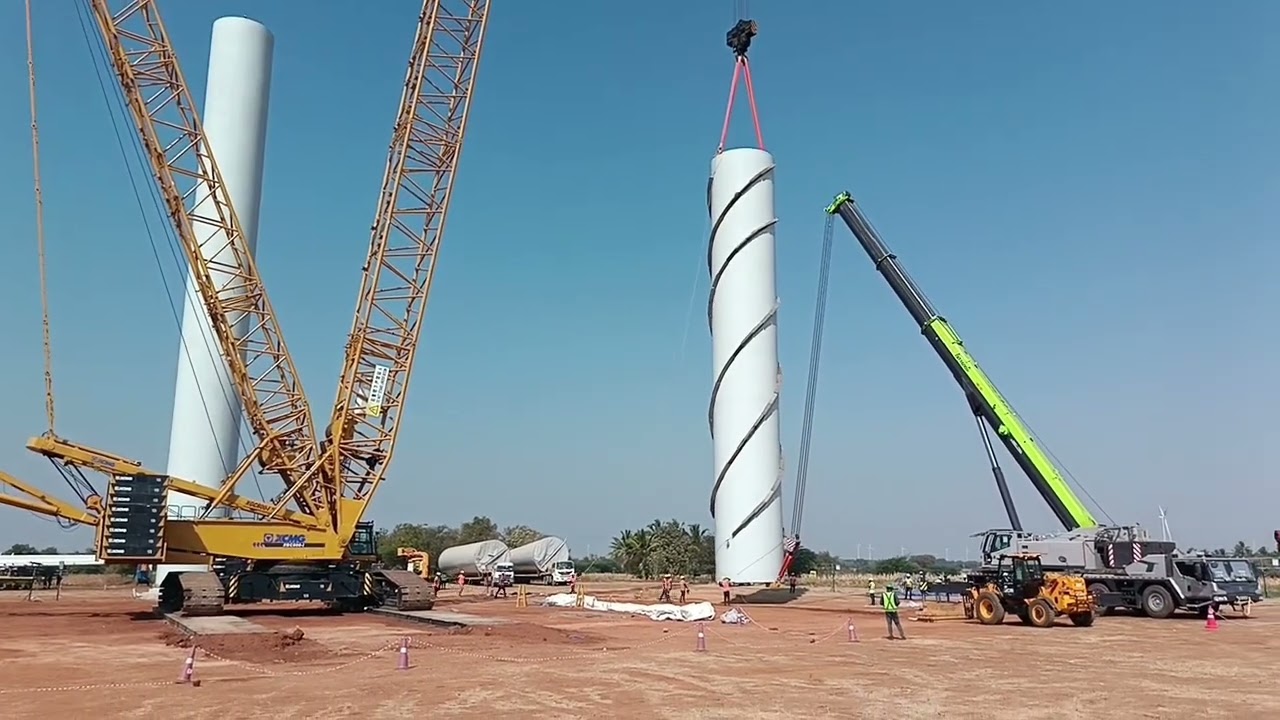 Tower Erection Gadag Karnataka site 🏗️ || टावर इरेक्शन गडग कर्नाटक  ||🗼#crane #xcmgcrane #youtube