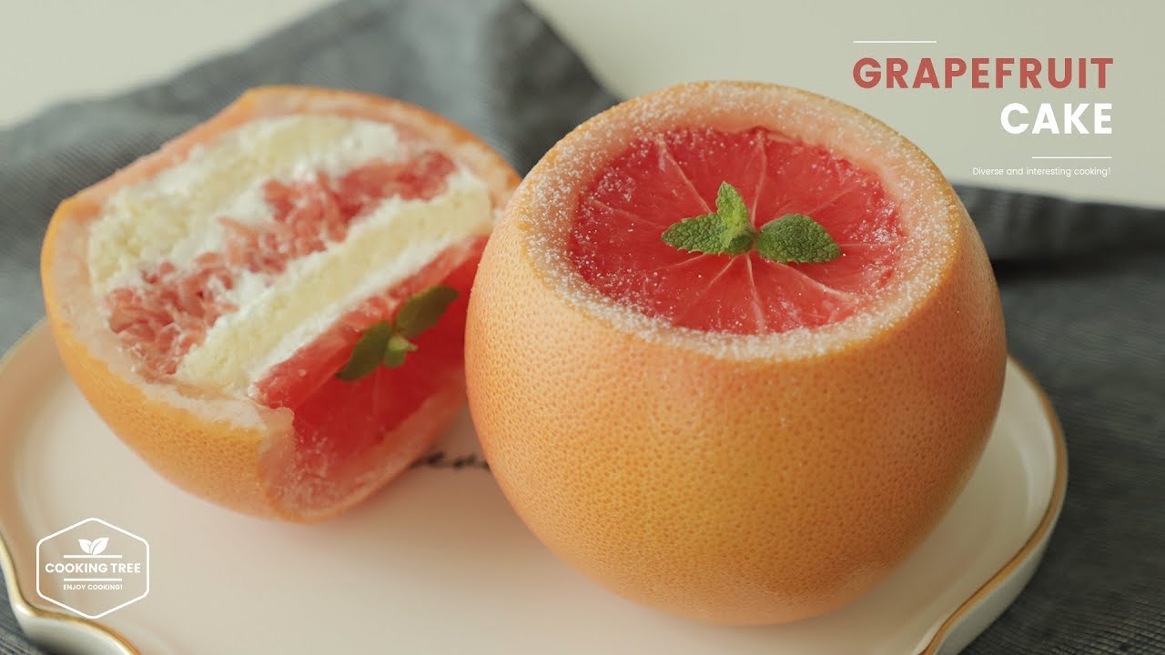 리얼!🌟 자몽 케이크 만들기 : Real Grapefruit Cake Recipe : グレープフルーツケーキ  | Cooking tree