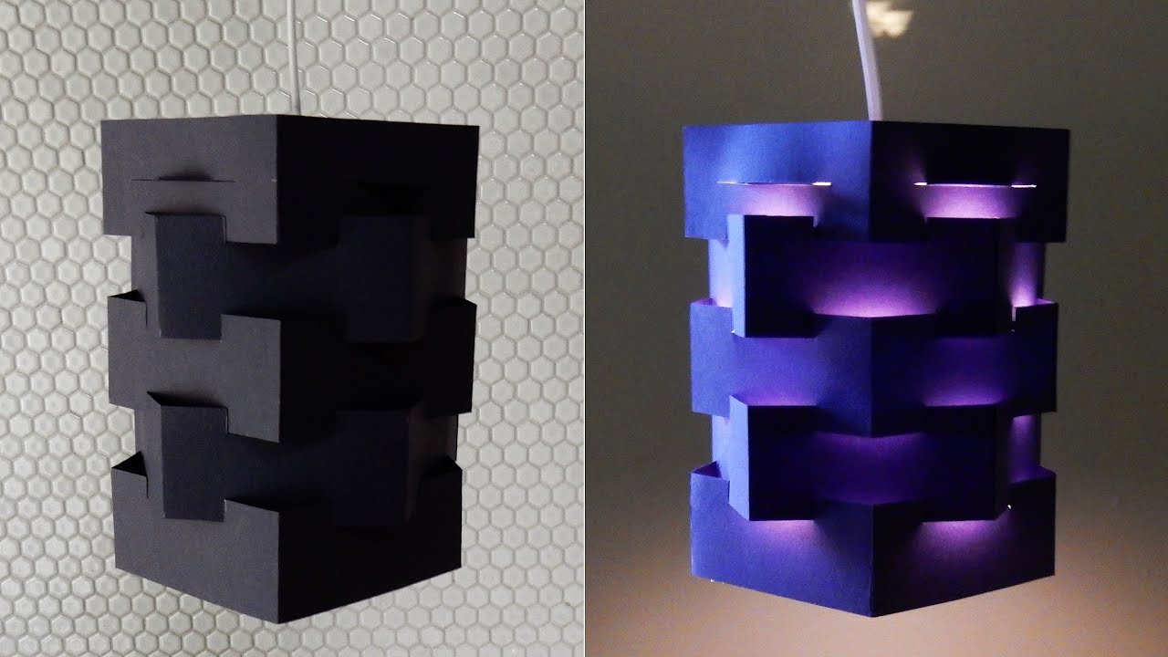 DIY pendant lamp (pentagon) - how to make a lampshade/lantern for hanging light - EzyCraft