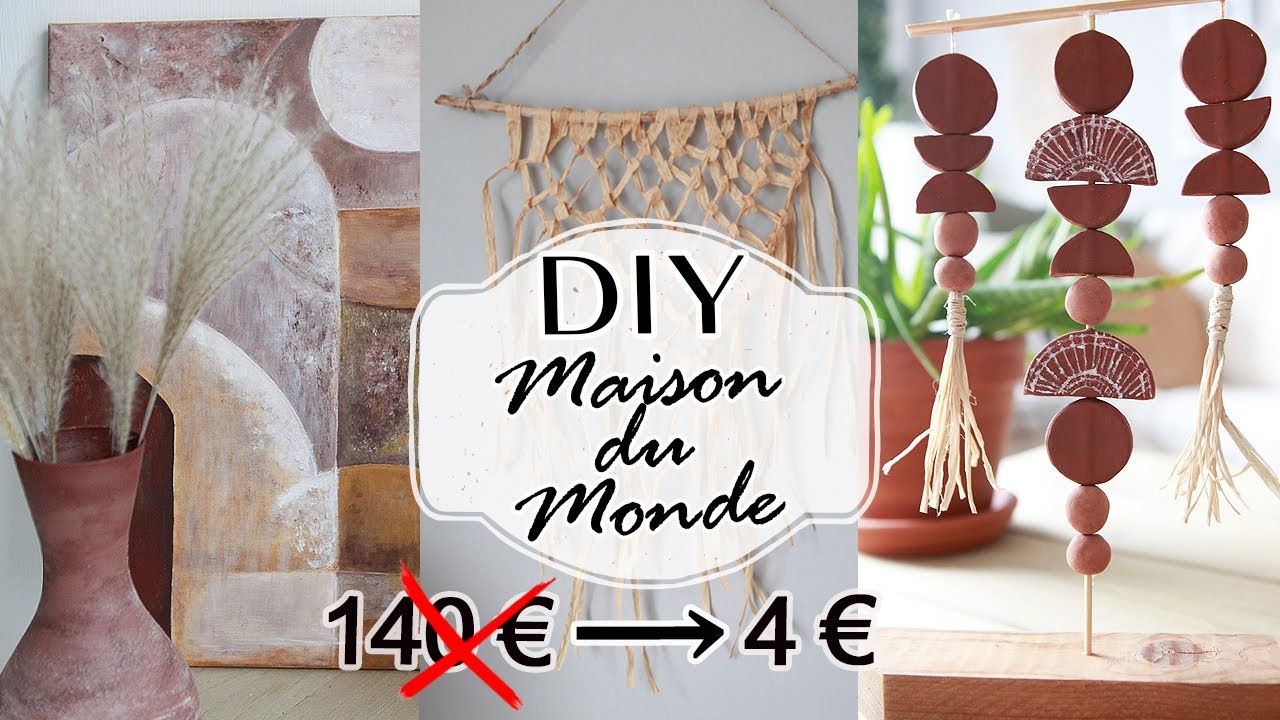 DIY MAISON DU MONDE, 3 boho DECO 𝟜 𝕖𝕦𝕣𝕠𝕤|  Recreando ShantiIrene